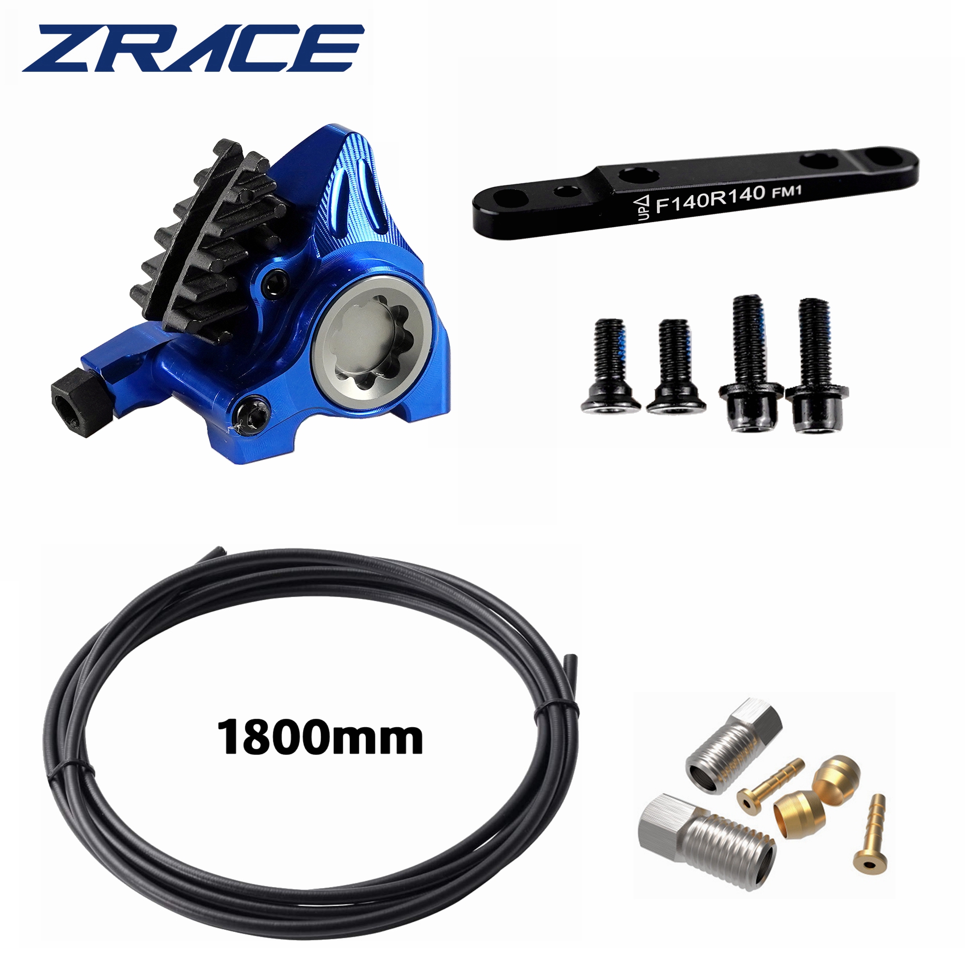 Pinza de montaje plano ZRACE XG, freno hidráulico de carretera, pastillas ICE-TECH, carrera BMX, peso ligero CNC completo: Amarillo claro