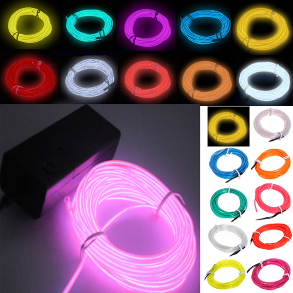 Chaude 1 pièces 3M Flexible EL fil néon pour danse fête voiture décor + contrôleur Festival robe fantastique