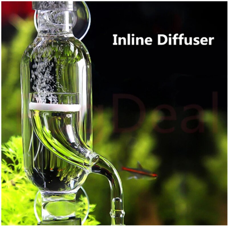 Aquatics Inline Diffuser 12/16 16/22 Glass CO2 Atomizer Bubble Diffuser Reactor Injector for Planted Aquariums Fish Tanks