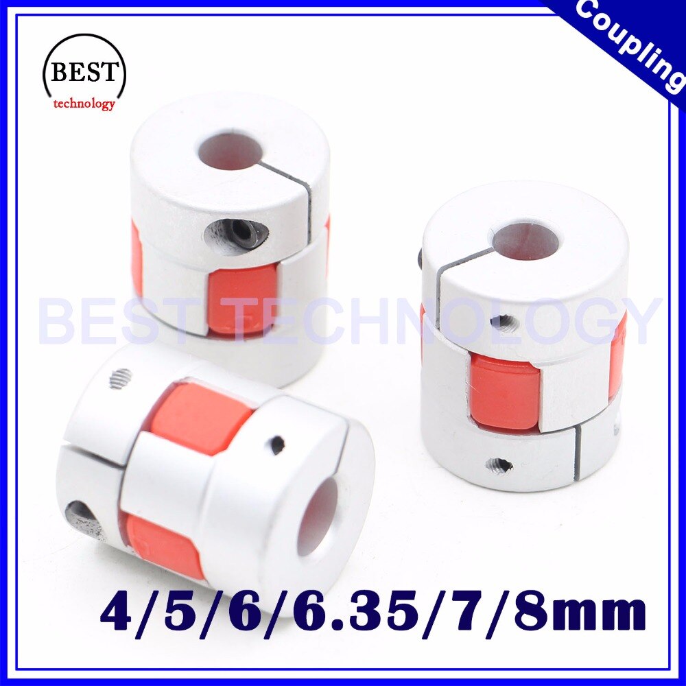 3pcs D=20mm L=30mm Plum coupling Spider Coupler Jaw Flexible Coupling Inner hole 4 to 8 mm 4/5/6/6.35/7/8mm 6.35x8mm