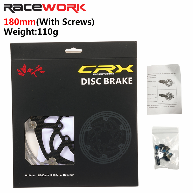 RACEWORK Carbon Faser Fahrrad Bremsscheibe MTB Rennrad Ultraleicht 6 Schrauben Schwimmenden Rotor 140mm 160mm 180mm Bremsscheibe: Rot