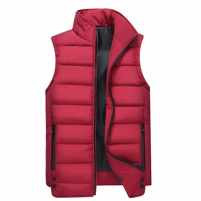 Hiver gilet bas vestes sans manches hommes gilet épaississement hauts survêtement pardessus grande taille M L XL XXL XXXL rouge jaune