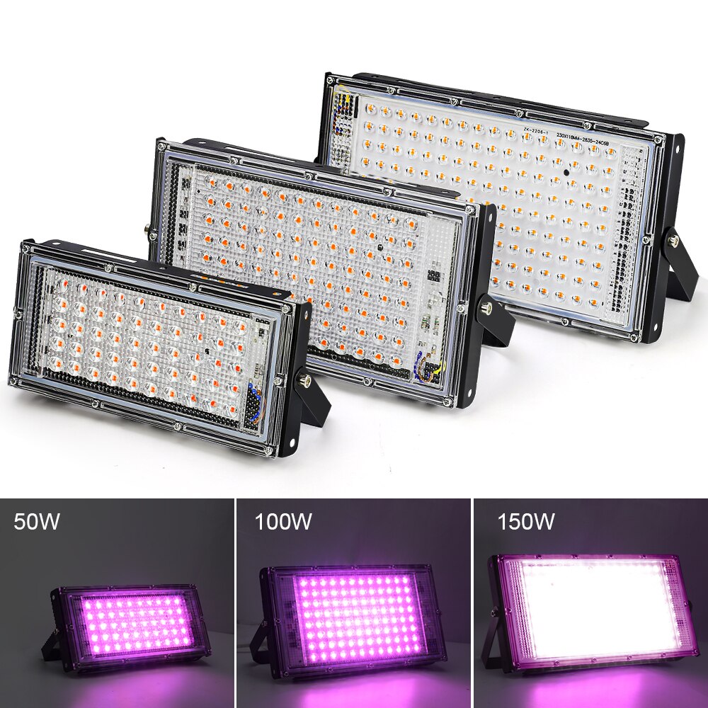LED Grow Light 50W 100W 150W AC 220V Phyto Lamp Full Spectrum LED Floodlight Indoor Plants Hydroponic Greenhouse Growth Lighting