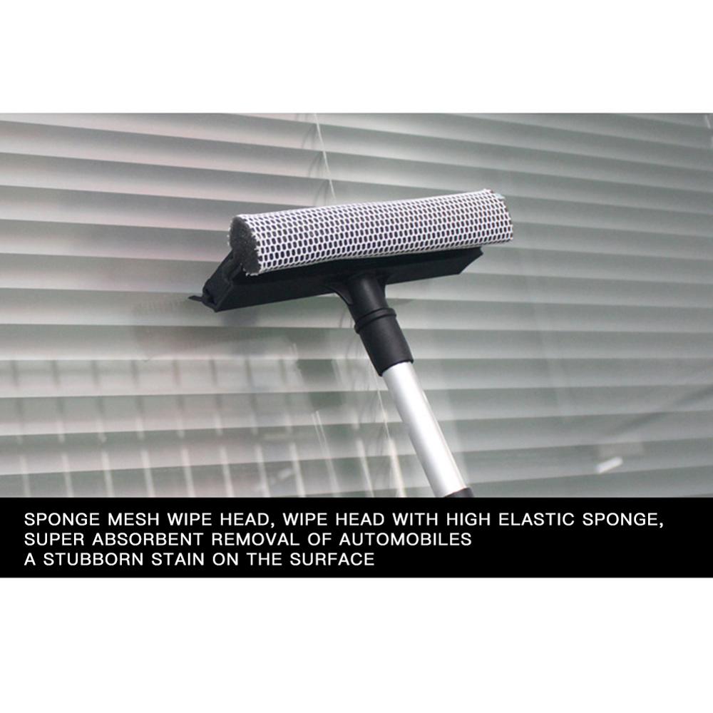 Car Glass Scraping Retractable and Detachable Handle Windshield Squeegee Rubber and Sponge Cleaning Tool