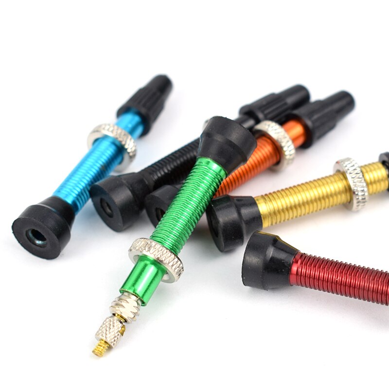 Fiets 2 Stuks Tubeless Legering Stem 48Mm Presta Ventiel Voor Geen Buis Road Mountain Fietsen Tubelss Kit Compatibele Accessoires