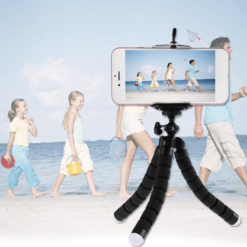 Mini bärbar flexibel svamp bläckfisk stativ telefon stativ kamerahållare fäste för iphone smartphone för gopro kamera