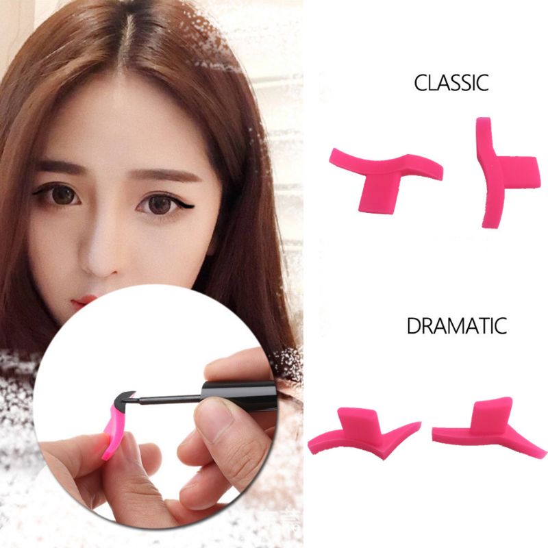 2Pcs/Pair Cat Eye Winged Eyeliner Template Stamps Silicone Wing Shape Cosmetic Makeup Stencil Tools