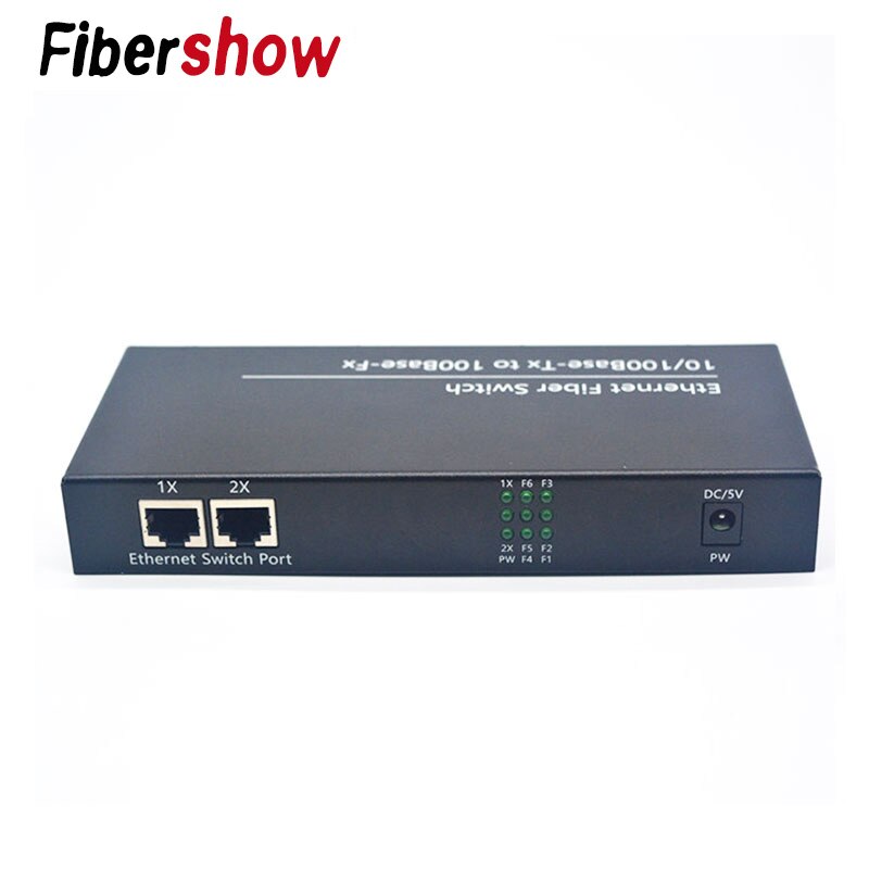 Fast Ethernet Fiber Optical Media Converter Single Mode switch Converter 20KM 2 RJ45 and 6 SC fiber Port 10/100M