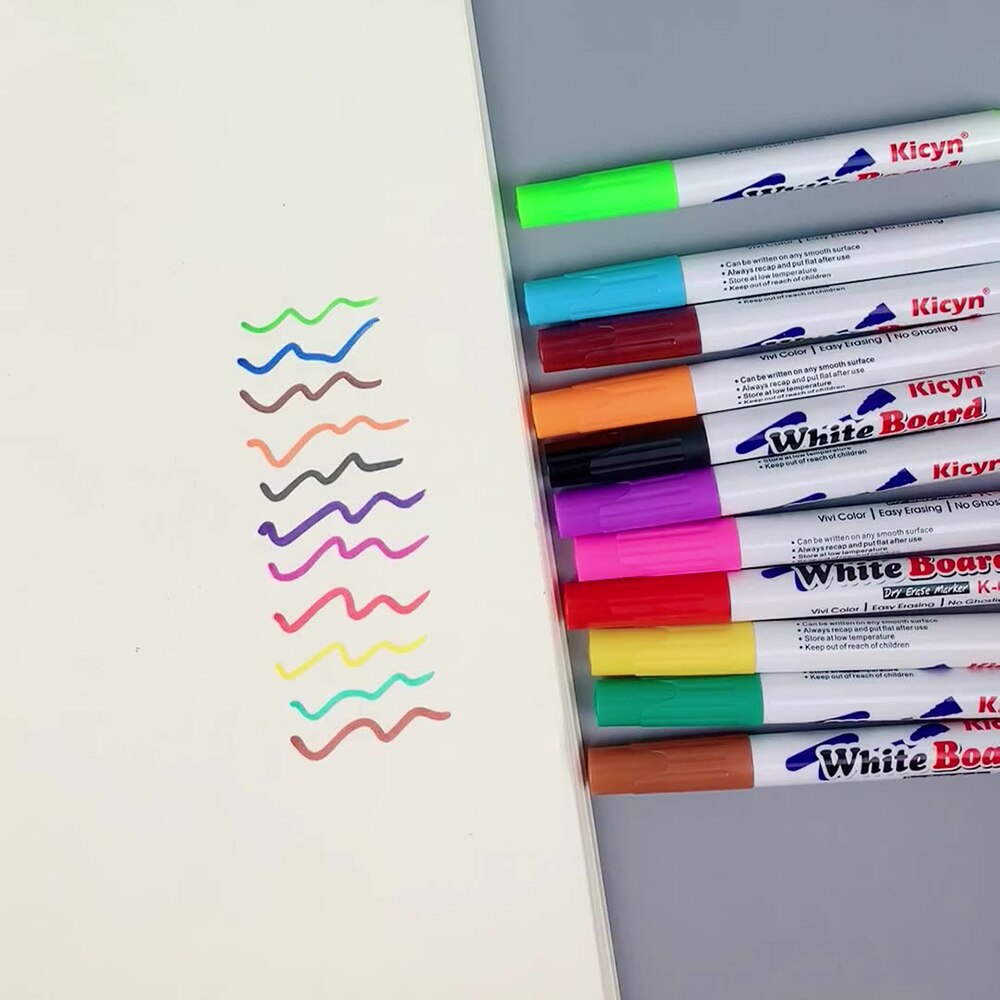 Bolígrafo de pintura al agua mágico para niños, rotuladores de garabatos flotantes de agua, juguetes de Educación Temprana, pizarra blanca de colores, 8/12 colores