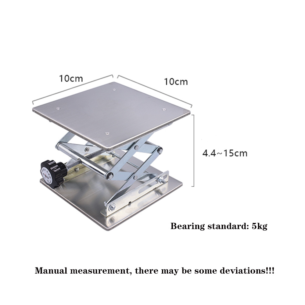 100x100mm Stainless Steel Lifter Router Plate Table Woodworking Machinery Engraving Laboratory Lifting Platform Carpentry Tool