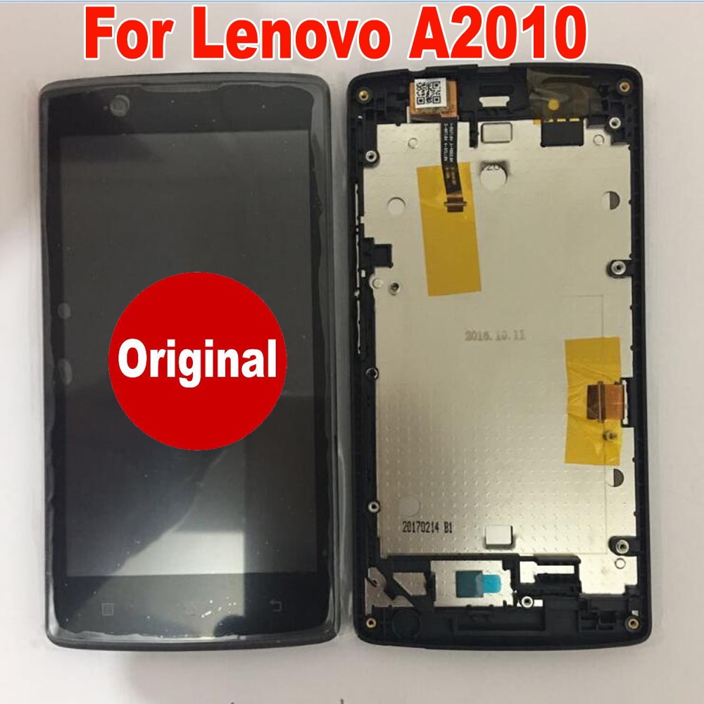 Originele Beste Werken Sensor LCD Display Touch Screen Digitizer Vergadering met Frame Voor Lenovo A2010 Angus 2 a2010-a A2010a