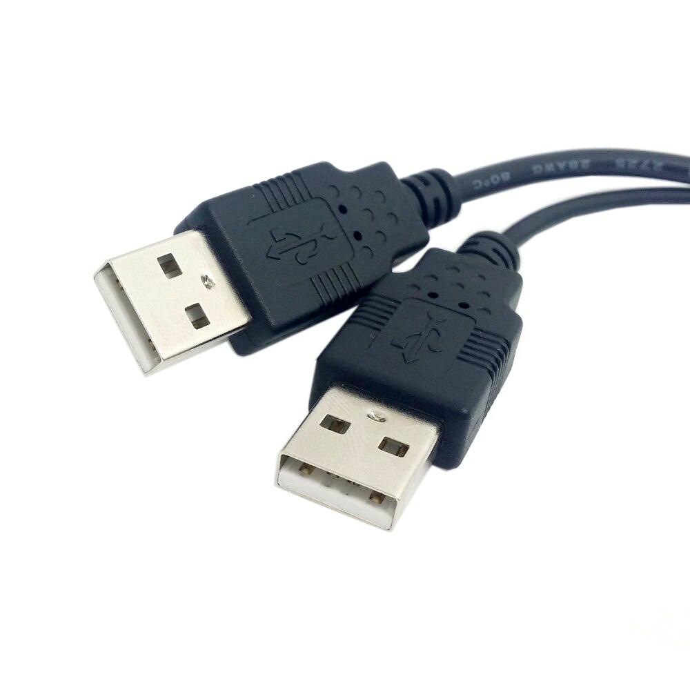 Zihan Dual A Male to USB 2.0 Female A Extra Power Data Y Extension Cable for 2.5" Mobile Hard Disk Black 20cm