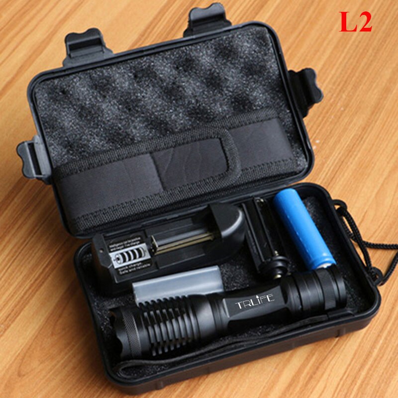 Lampe de poche Rechargeable, 18650 batterie, XML T6/L2/V6, lampe de poche Rechargeable, Modes, Camping puissant, étanche en plein air: L2-8000 Lumens