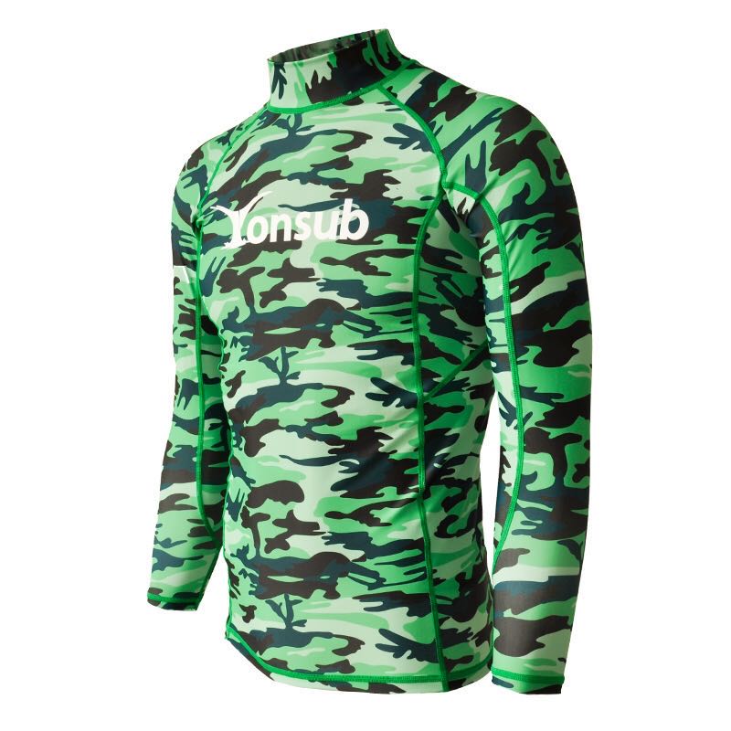 Camouflage rashguard wetsuit zonbescherming badpak lange mouwen surfen snorkelen zwempak badmode heren kwallenpak