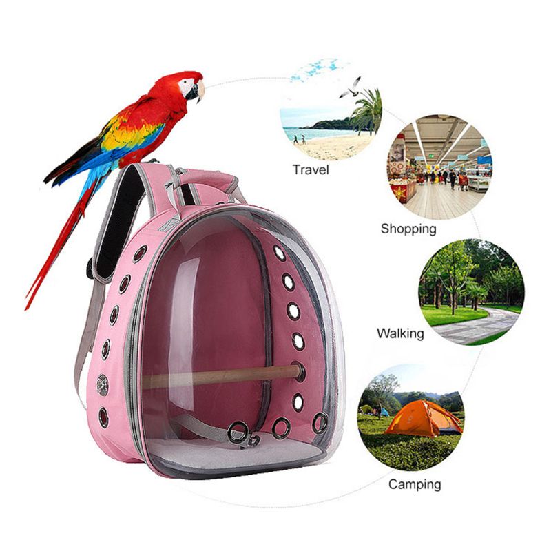 Pet Papagei Träger Vogel Reisetasche Raum Kapsel Transparent Rucksack Atmungs 360 grad Sightseeing