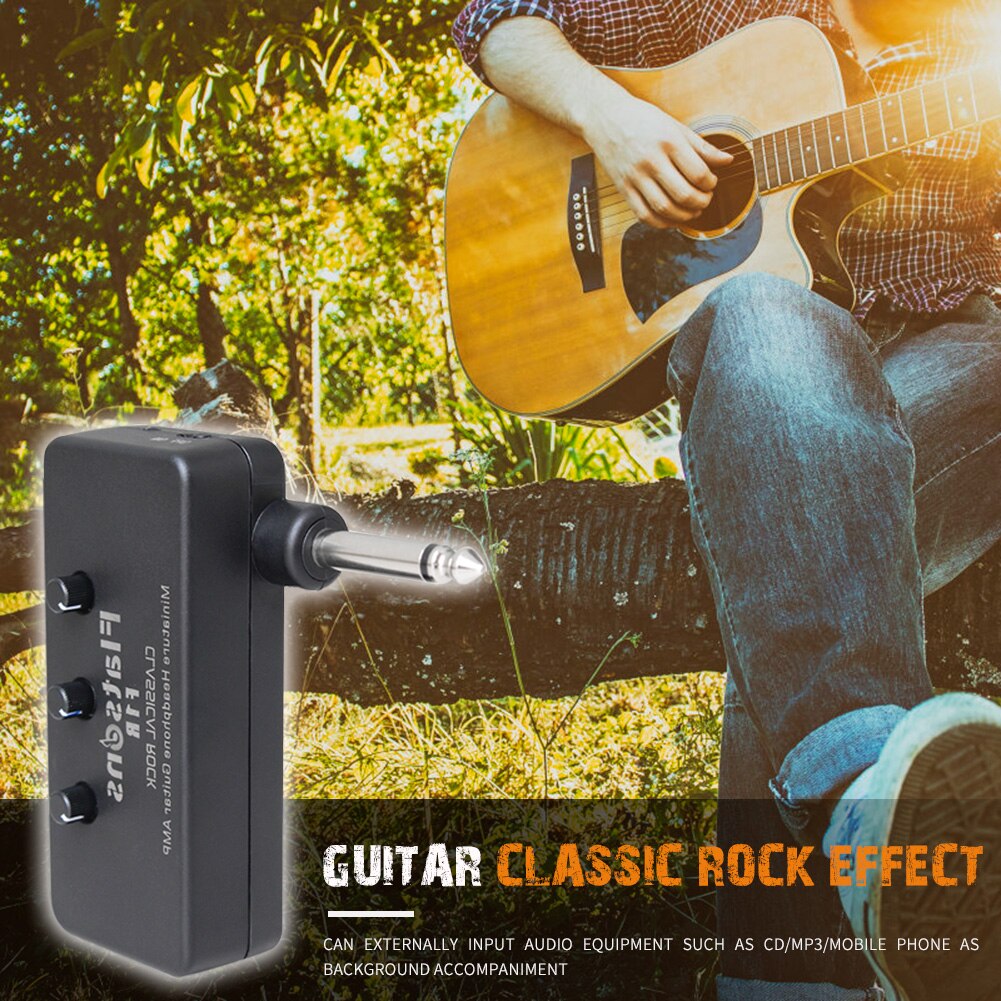 Portable Electric Guitar Amplifier Amp Mini Headphone Amp Built-in Distortion Effect Top Guitar Accessories Parts