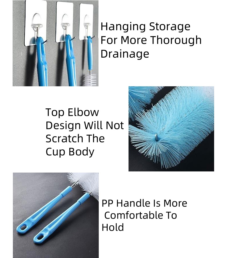 Nettoyeur de brosse en éponge pour bouteille de 16 pouces de Long, 2 pièces, pour bière, puits de Sport, Thermos, verre et bouteilles de Sport à col Long et étroit, flacons sous vide