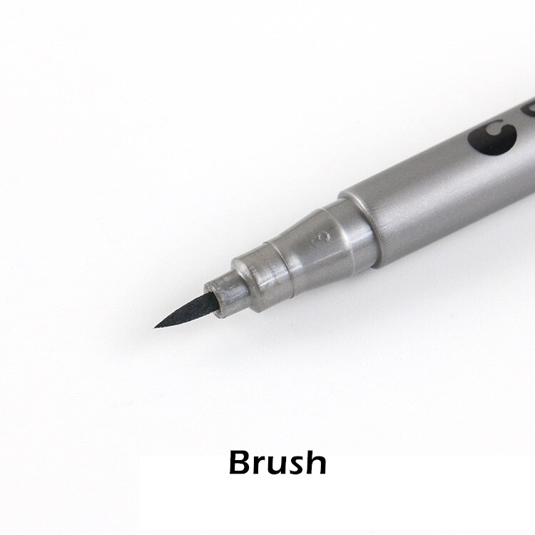 STA Fine ligne noir Pigment Liner pinceau stylo étanche archives encre Micro Fine Art marqueur pour dessin écriture manuscrite croquis 6986: Brush