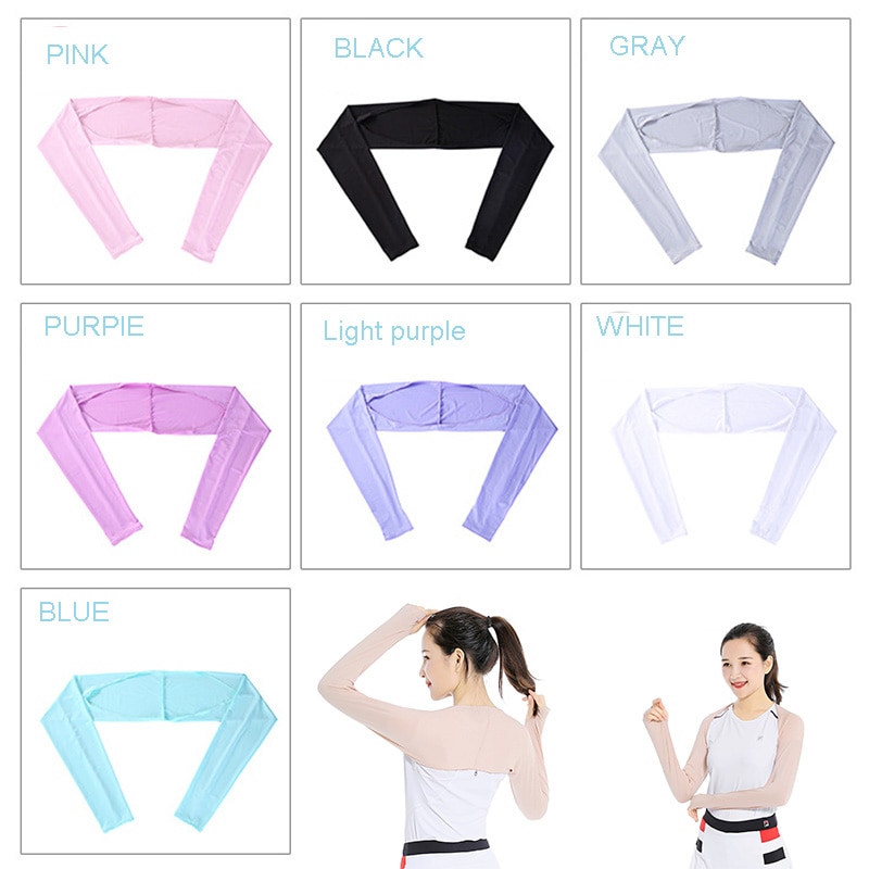 Cooling Sjaal Arm Mouwen Uv Bescherming Zon Protector Met Vinger Gat Voor Vrouwen Golfen Rijden Outdoor Activiteiten ED88