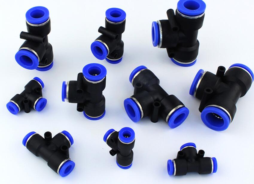 PE6 100Pcs PE6 Pneumatic 6mm to 6mm One Touch End T Connector