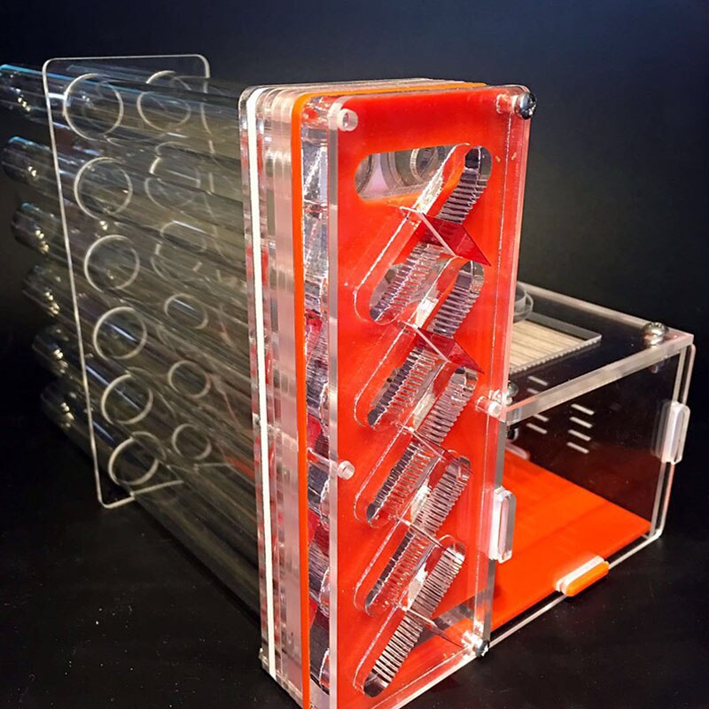 DIY Acrylic Ant Farm 12 Test Tubes Ant House with Feeding Area Ant Nest Workshop Insect Pet Anthill 14*14*15cm