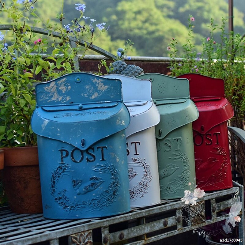 Cassetta postale in metallo scatola da lettere decorativa da parete in stile rustico Vintage da fattoria 9.5x15.8 pollici