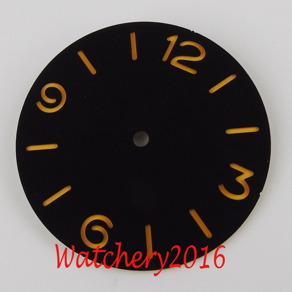 Nologo 38.5Mm Horloge Sandwich Dial Fit 6497 6498 Beweging: Black sandwich Dial
