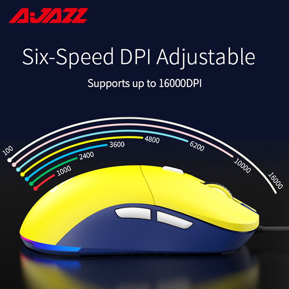 AJAZZ F15 mysz do gier RGB/a wielu kolor podświetlenia 16000DPI 7 przycisków PMW3338 czujnik konstrukcja o strukturze plastra miodu przewodowa mysz ergonomiczna do laptopa pulpit