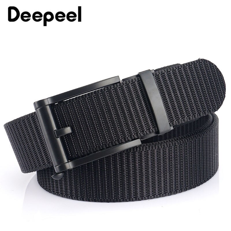 Deepeel 1pc 3.5*120cm canvas riem met automatische gesp, zonder tanden, tankpatroon, dikke nylon tailleband, heren outdoor vrijetijdsriem