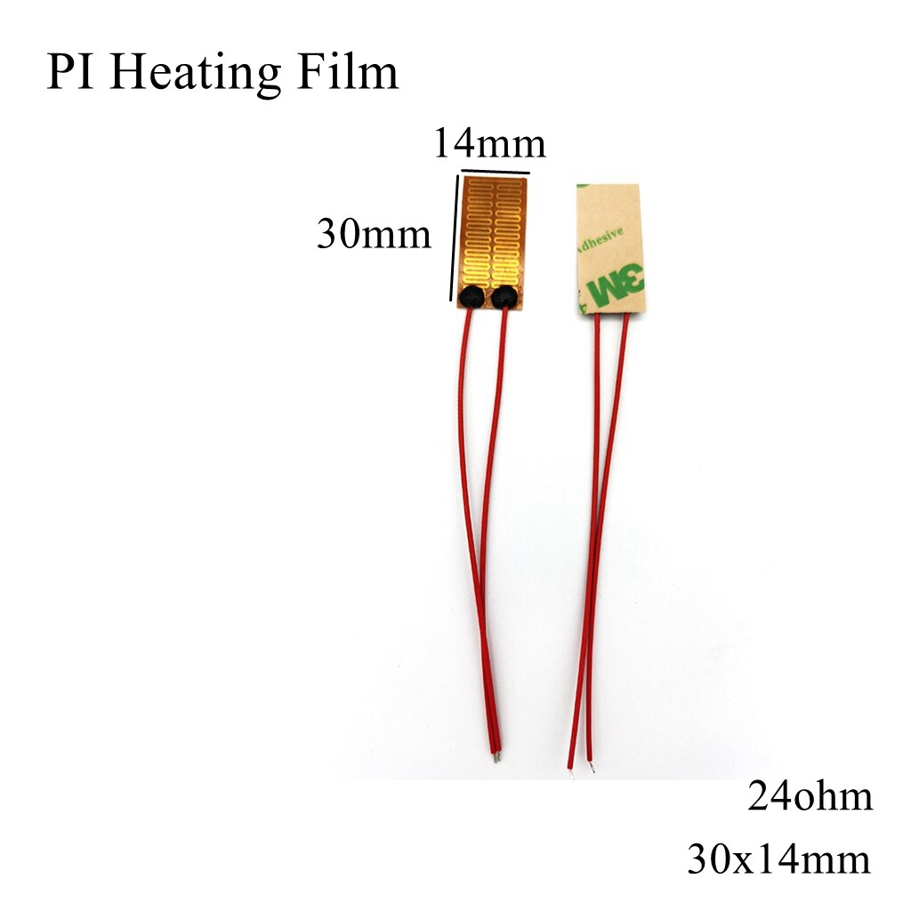 5V 12V 24V PI folia grzewcza płyta poliimidowa ogrzewanie elektryczny podgrzewany Panel Pad Mat Electrotherma elastyczna folia samoprzylepna grzałka oleju: 63x14mm