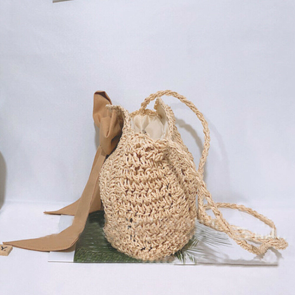 Women Bag Handmader Rattan Straw Bag For Woven Round Handbag Lovely Crossbody Summer Travel Beach Bag