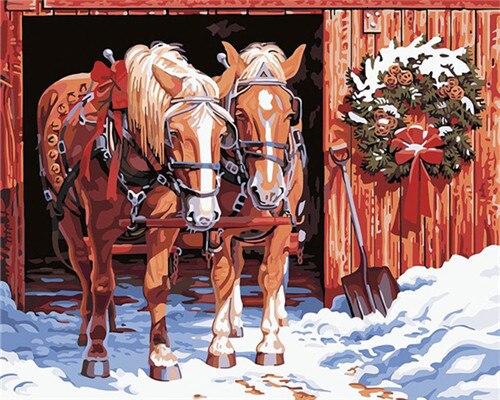 Pintura AZQSD por números, caballo, Animal, colorear por números, pintura al óleo acrílica, Kit de pintura a mano, decoración del hogar sin marco: SZYG1041