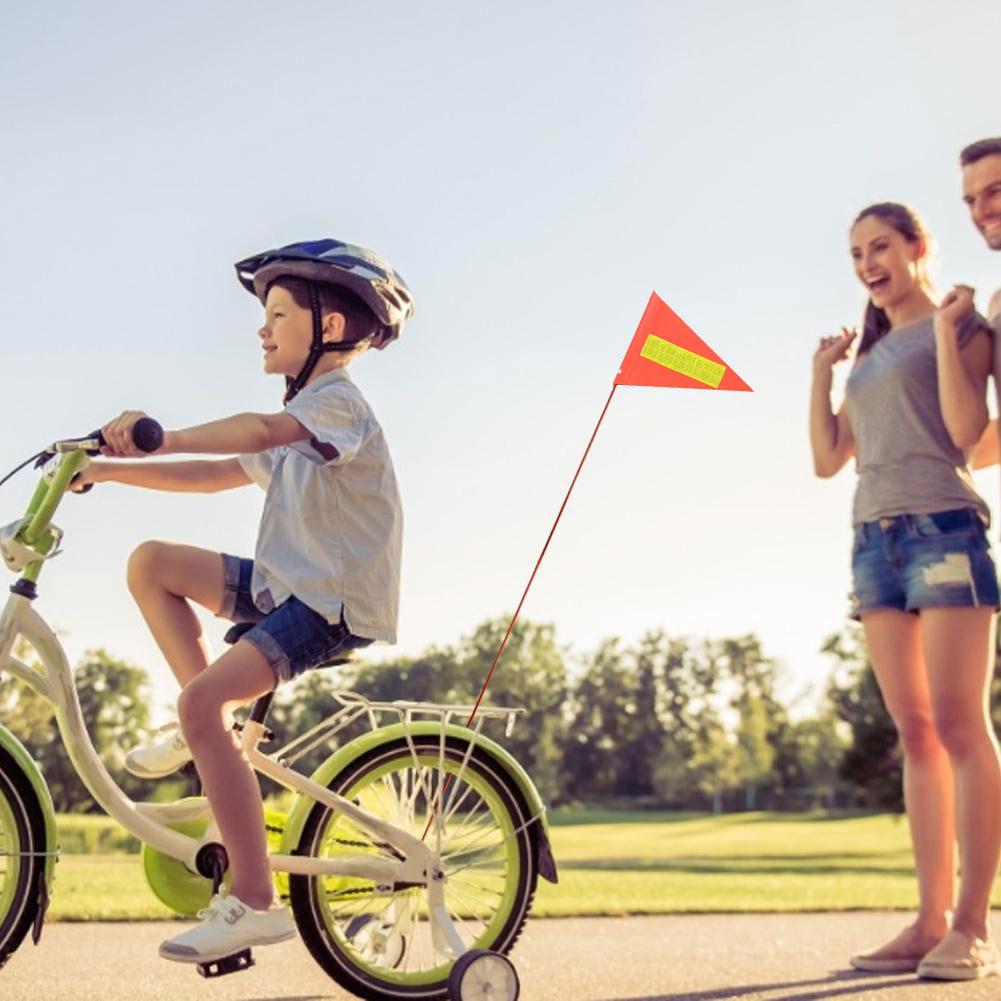 Cykelsikkerhedsflag børn cykel sikkerhed trekantet flag med monteringsbeslag til drenge piger cykling reflekterende flag