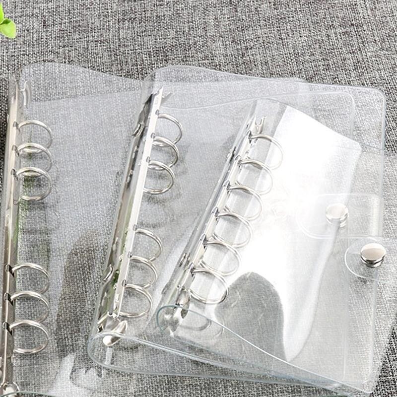 A4/A5/A6/A7 Transparent Notebook Cover Loose-leaf Ring Binder PVC Waterproof Clear Cover Travel Notebook Stationery Cover 1pc