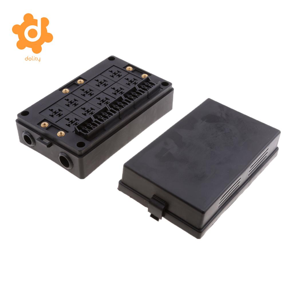 Car 18-Way Blade Fuse Holder 10-Way Relay Socket Fusebox Distribution Block