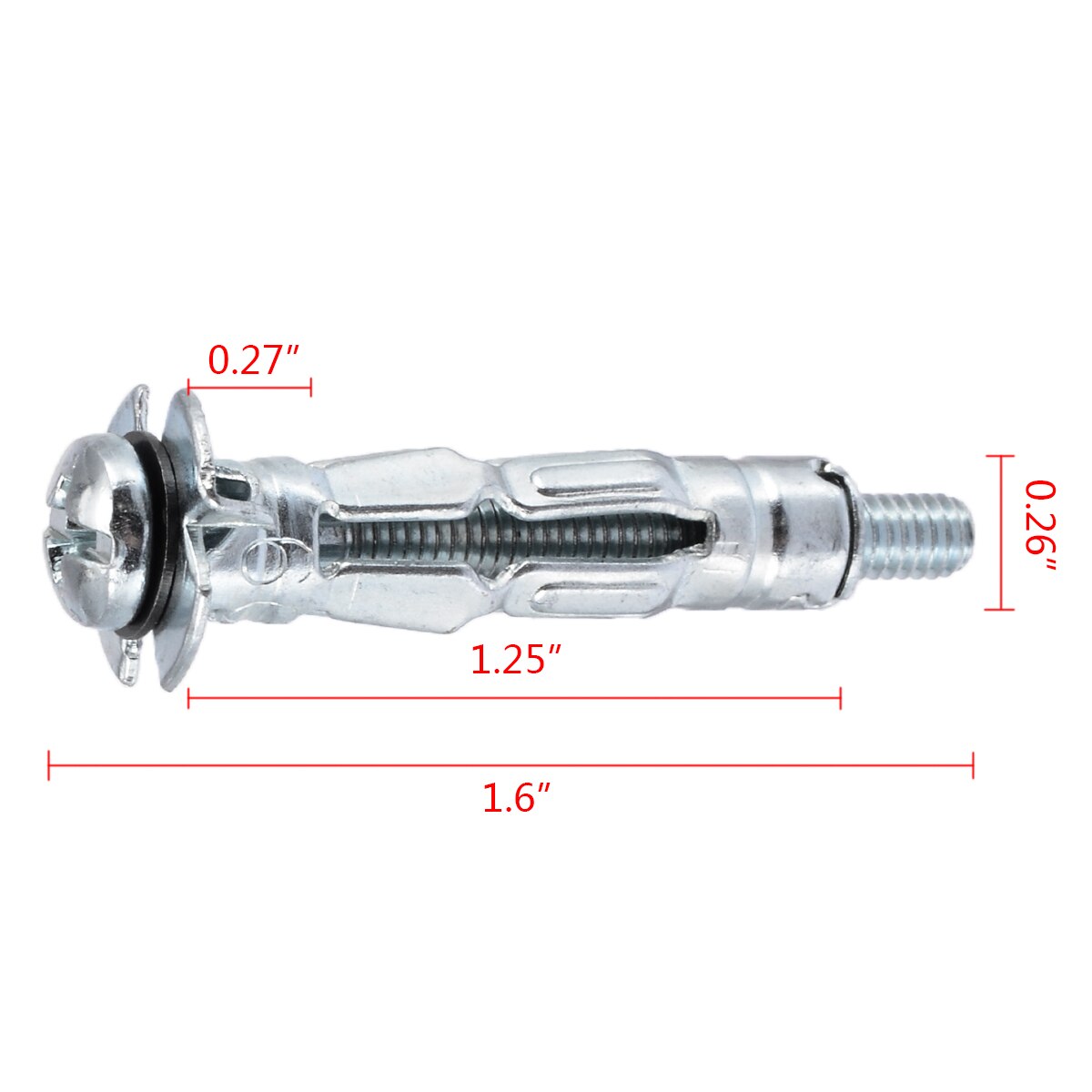 10 stk metal  m4x 32 gipsplader gipsvæg hulrumsvægankre brolly plug bolte hulrum ankerbolte