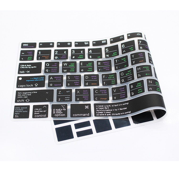 A1932 VIM/VI Hotkey Shortcuts Silicone Keyboard Cover Protector Skin for MacBook Air 13" Release Model A1932