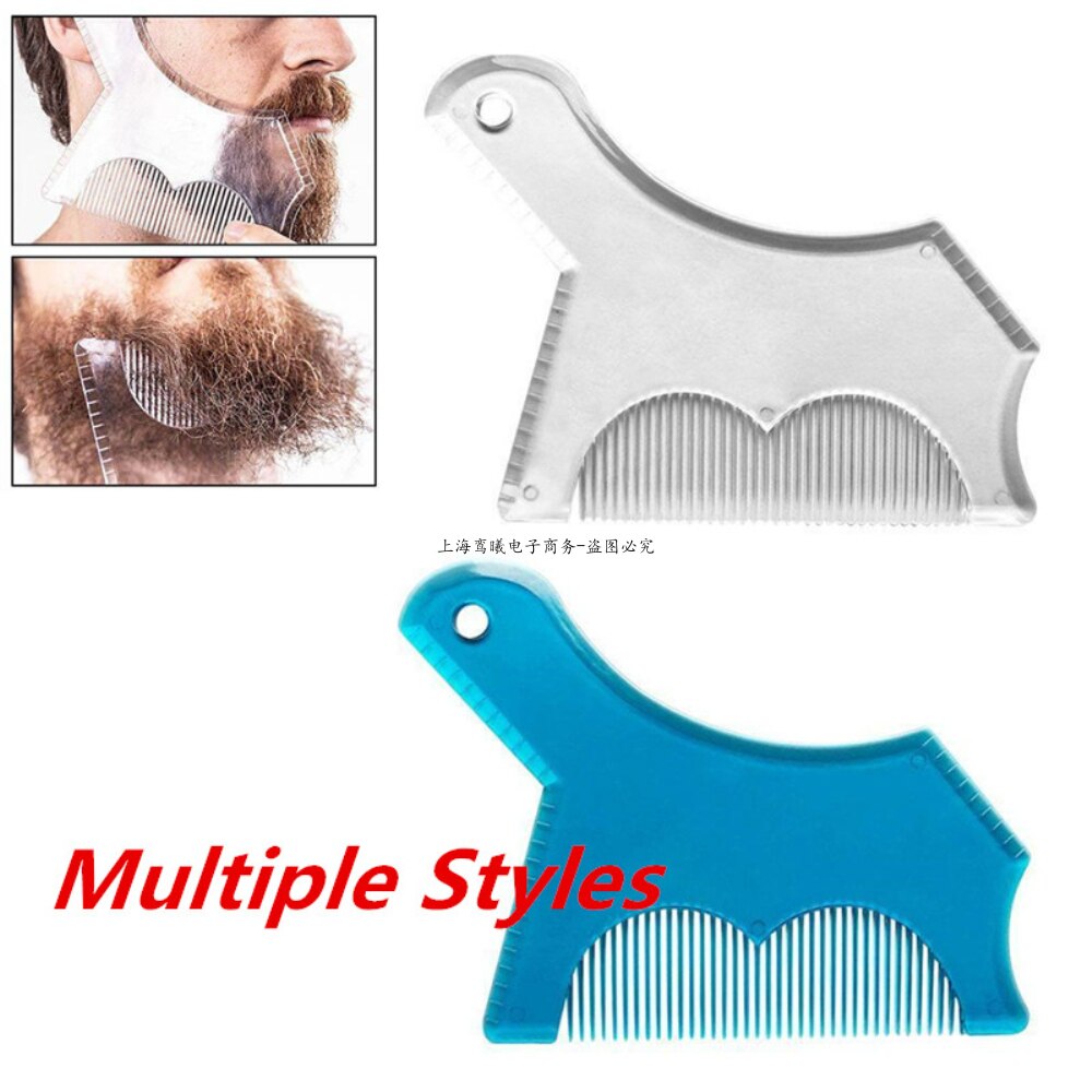 Innovative Beard Shaping Tool Trimming Shaper Template Guide for Shaving or Stencil With Full-Size Comb for Line Up
