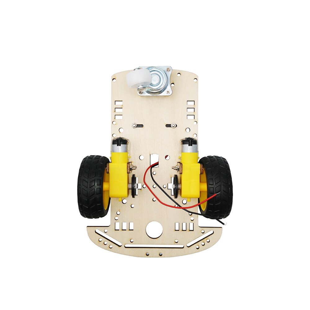 Hout 2WD Robot Slimme Auto Chassis Kits Met Code Speed Encoder Batterij Box Diy Onderwijs Robot Voor Arduino Slimme Auto kit Voor Kids