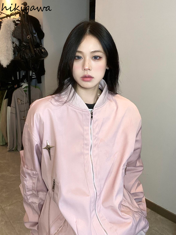 Harajuku Vintage Jackets Women Oversized Outwear Clothes for Teens Streetwear Fashipn Korean Coat Y2k Tops Ropa Mujer 7k453