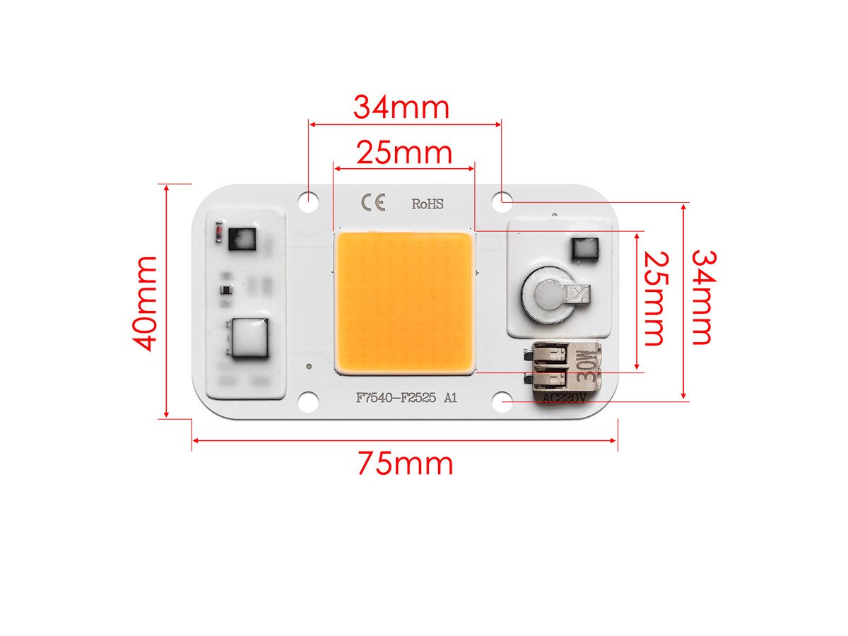 LED COB Chip Grow LED Light 110V 220V 20W 30W 50W Cold Warm White Day White No Welding Dimmable SpotlightFloodlight DIY Lighting