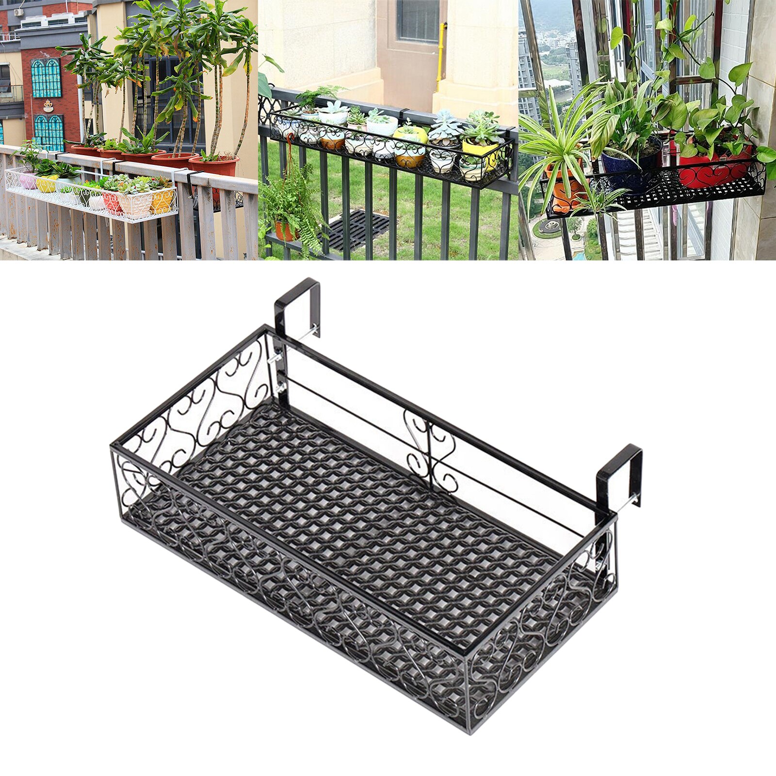Gusseisen Pflanzer Regal Halfter er Balkon Hinterhof Garten Blumentopf ing Gestell Lagerung Stehen Korb Veranden Terrasse Hause