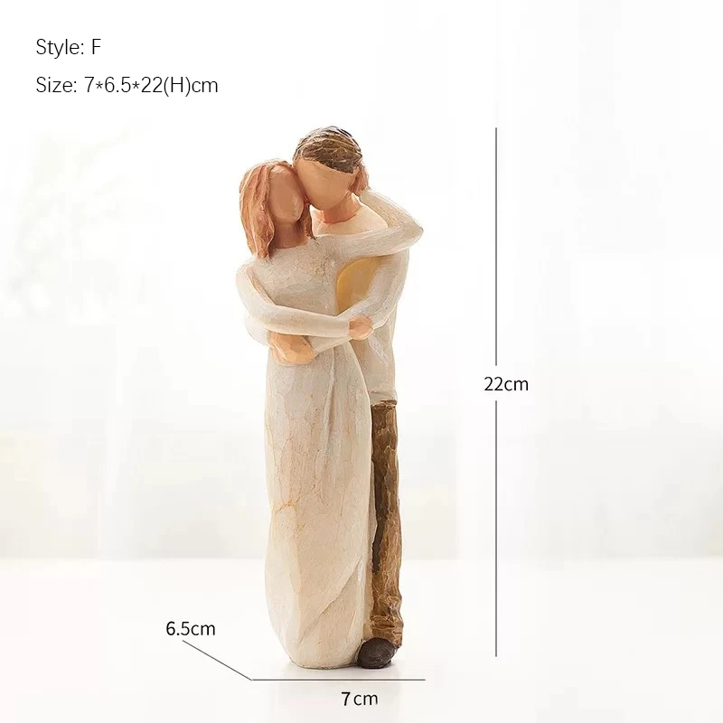 Artistic Nordic Style Love Family Resin Figure, Figurine Ornaments, Home Decoration, Human Statue Crafts, Happy Time: light yellow