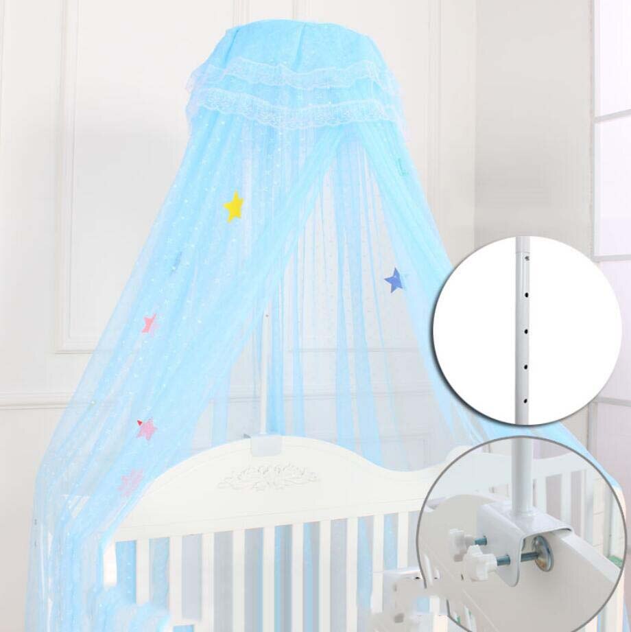 Modern Princess Style Baby Crib Mosquito Net Summer Adjustable Height Canopy Mosquito Netting Tent For Newborn Infant Room Decor: Blue-B