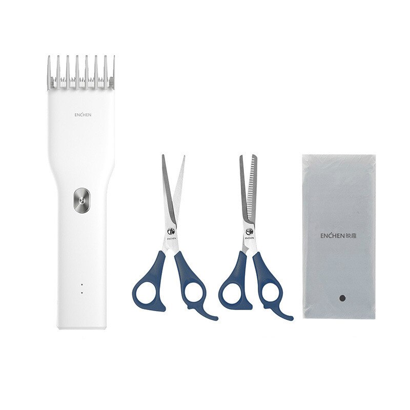 Boost aparador de cabelo para homens crianças sem fio usb recarregável elétrica máquina cortar cabelo cortador com pente ajustável corte cabelo: white set