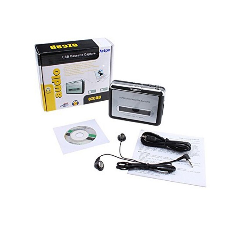 USB Cassette Tape Converter Cassette to MP3 Audio capture Music Player Tape to PC Cassette-to-MP3 Converter