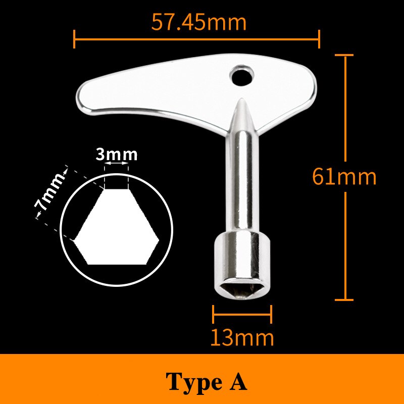 Multi-function 4 In 1 Universal Cross Key Triangle Key for Train Electrical Elevator Cabinet Valve Alloy Triangle Square Wrenchs: A