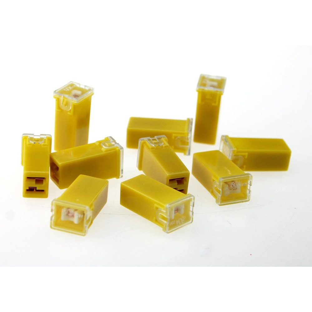 10 Pcs Auto Dc 32V 60A Pal Zekering 2 Terminal Plug In Type Cartridge Pal Fuse 60A