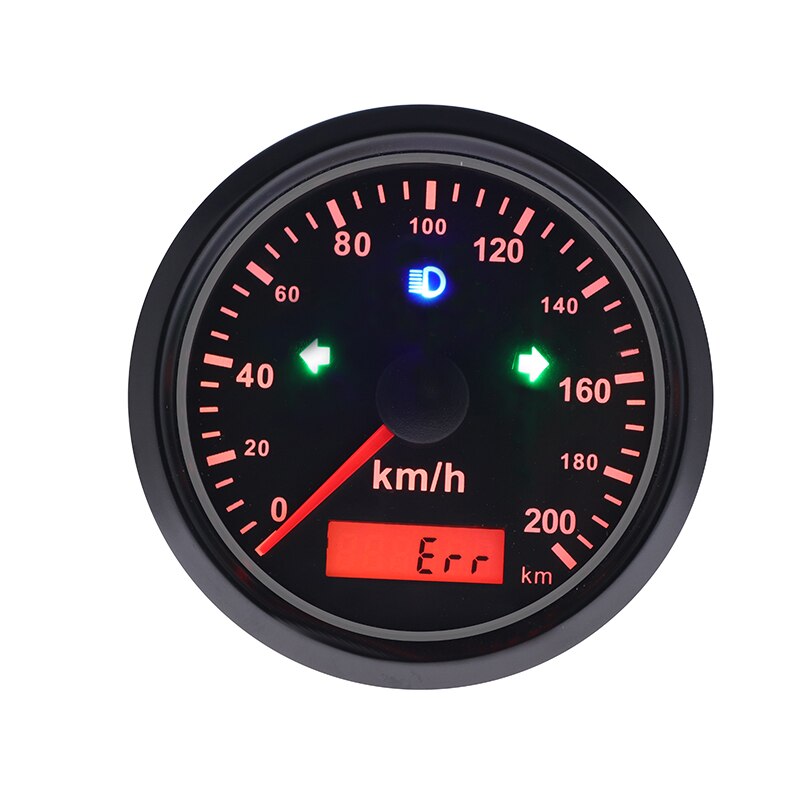 200 Km/h Gps Snelheidsmeter Gauge Met Links/Rechts Indicatie Licht & Gps Antenne Sensor Voor Boot Auto Snelheidsmeter Gauge