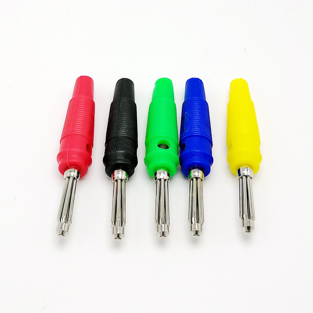 Koper 4 Mm Banaan Plug Lassen Gratis 5 Kleur Banaan Plug 10 Pcs